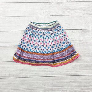 H&M Girls Skirt Boho Print Multicolor Elastic Waist Viscose 5-6